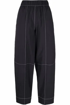 Ganni Gerade Hose mit Kontrastnähten