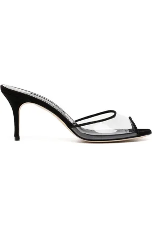 Manolo Blahnik Transparente Jadifa Pantoletten 70mm