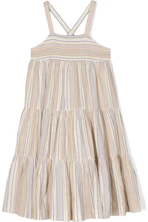 BONPOINT Gestreiftes Cora Trägerkleid