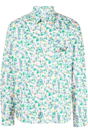 Marine Serre Hemd mit Blumen-Print