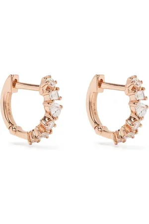 EF Collection 14kt Rotgoldcreole mit Diamanten