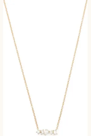 EF Collection 14kt Gelbgoldhalskette mit Diamanten