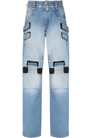 Balmain Weite Jeans mit Mesh-Detail