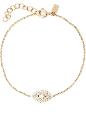 EF Collection 14kt Evil Eye Gelbgoldarmband mit Diamanten