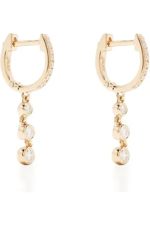 EF Collection 14kt Gelbgoldcreole mit Diamanten