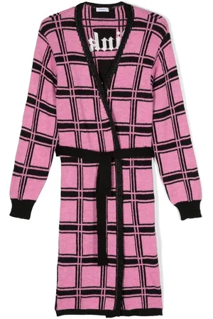 Pinko Karierter Cardigan mit Gürtel