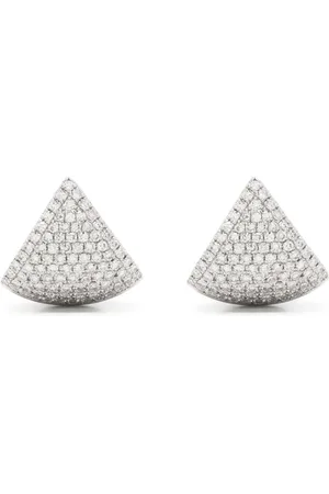 EF Collection 14kt Weißgoldohrstecker mit Diamant