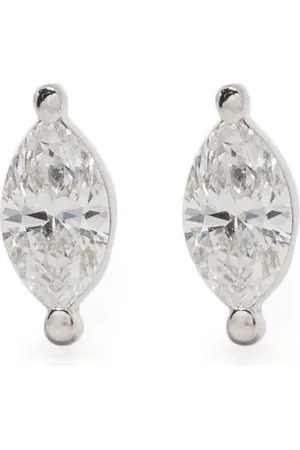 EF Collection 14kt Weißgoldohrstecker mit Diamant