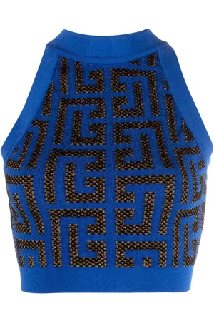 Balmain Cropped-Top mit Monogramm