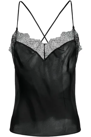 MAISON CLOSE Camisole-Seidentop mit Spitzenbesatz