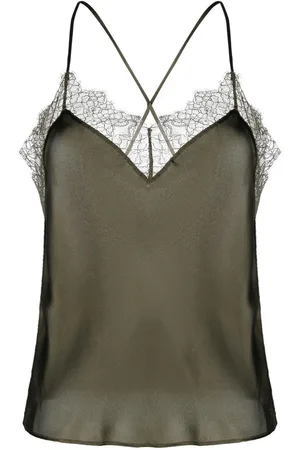 MAISON CLOSE Camisole-Seidentop mit Spitzenbesatz