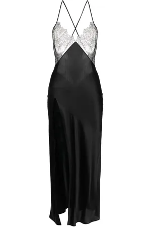 MAISON CLOSE Maxikleid mit Spitzeneinsätzen