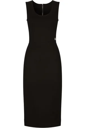 Dolce & Gabbana Ärmelloses Midikleid in Milano Rib