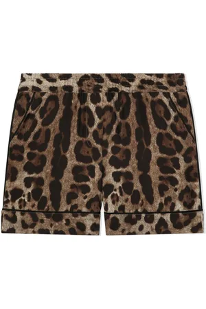 Dolce & Gabbana Shorts aus Seide mit Leoparden-Print