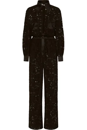 Dolce & Gabbana Langärmeliger Jumpsuit aus Cordonetto-Spitze