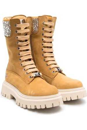 Philipp Plein Nabuk Schnürstiefel mit Strass