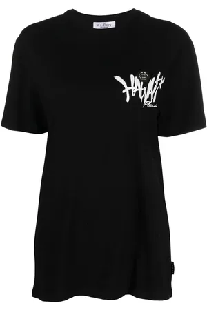 Philipp Plein Langes T-Shirt mit Hawaii-Print