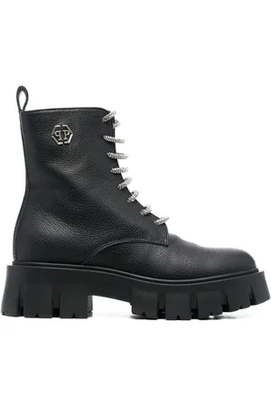 Philipp Plein Stiefel mit Logo-Schild