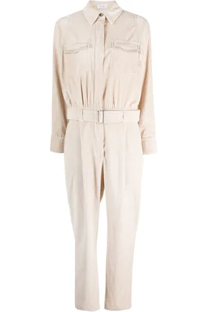 Brunello Cucinelli Cord-Jumpsuit mit Gürtel