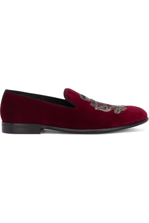 Dolce & Gabbana Bestickte Slipper in Samtoptik