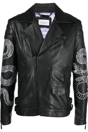 Philipp Plein Bikerjacke mit Schlangen-Print