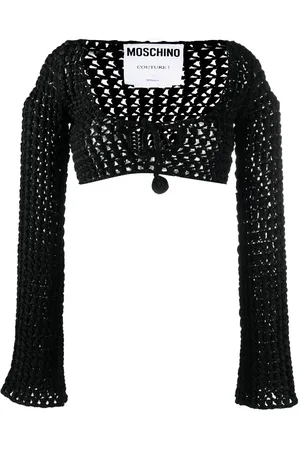 Moschino Cropped-Oberteil mit Lochstrickmuster