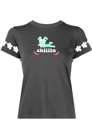Natasha Zinko T-Shirt mit Chillin-Print