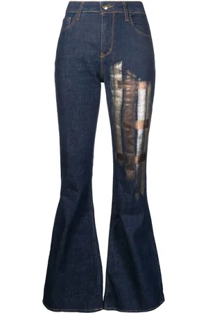 Madison.Maison Schlagjeans mit Metallic-Print
