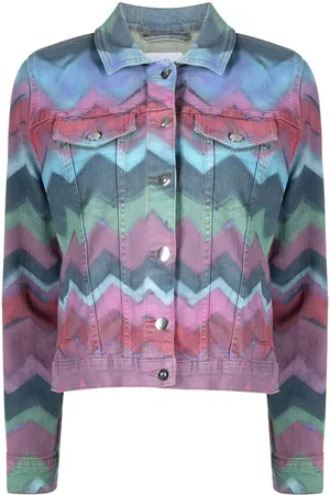 Madison.Maison Jeansjacke mit Zickzack-Print