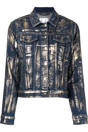 Madison.Maison Jeansjacke mit Metallic-Print