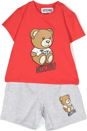 Moschino Kurzer Strampler mit Teddy-Print