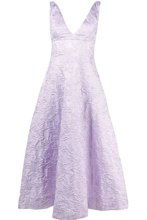 Serafini Jacquard-Kleid mit V-Ausschnitt