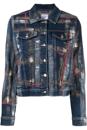 Madison.Maison Barbara Jeansjacke mit Farbklecks-Print
