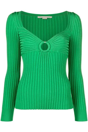Stella McCartney Geripptes Strickoberteil mit Cut-Out