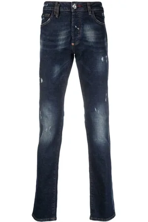 Philipp Plein Gerade Jeans in Distressed-Optik