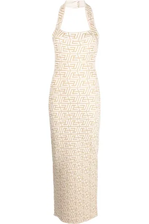 Balmain Neckholder-Kleid mit Logo