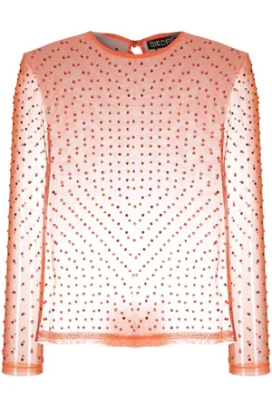 SIEDRES Bluse mit Kristallen