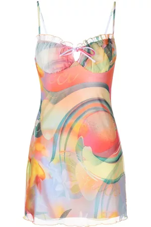 Fiorucci Damen Partykleider - Semi-transparentes Kleid mit Print