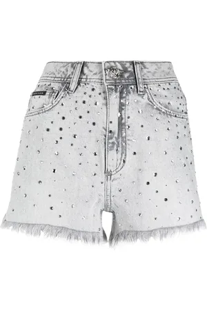 Philipp Plein Jeans-Shorts mit Kristallen