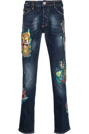 Philipp Plein Gerade Jeans mit Hawaii-Patches