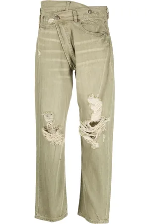 R13 Gerade Distressed-Jeans