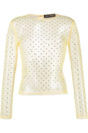 SIEDRES Bluse mit Kristallen