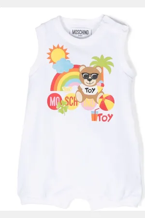 Moschino Ärmelloser Strampler mit Logo-Print