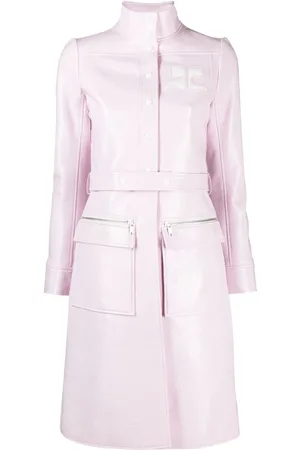 Courrèges Vinyl-Trenchcoat mit Logo-Applikation