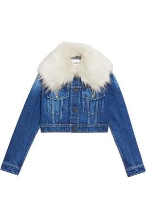 Ami Jeansjacke mit Pelzkragen