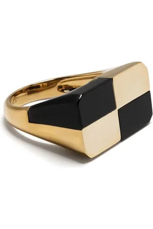 YVONNE LÉON 9kt Gelbgoldring mit Onyx