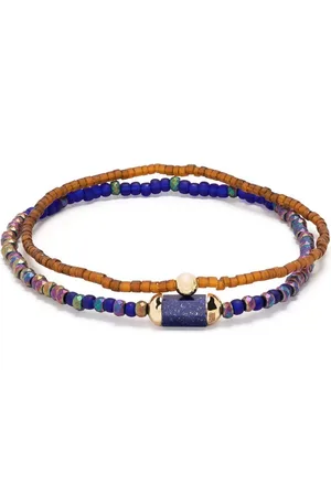 LUIS MORAIS 14kt Gelbgoldarmband mit Lapislazuli