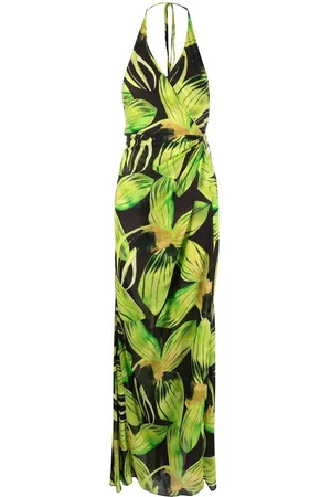 Louisa Ballou Neckholder-Kleid mit Blumen-Print