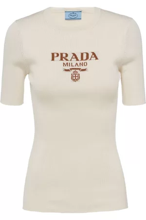 Prada Damen Shirts - T-Shirt mit rundem Ausschnitt