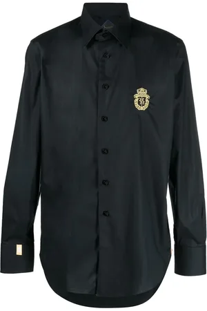 BILLIONAIRE Silver Cut Hemd mit Logo-Print